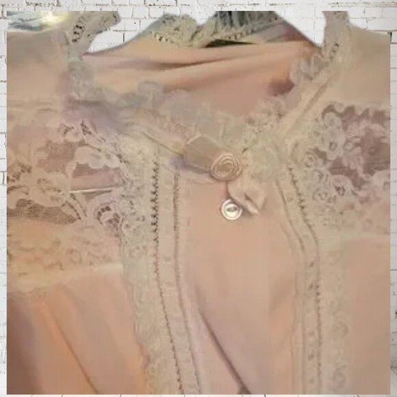 NWT NOS Vintage Christian Dior  Lingerie Pink & Lace PJ's Pajamas Night Clothes - Picture 14 of 14